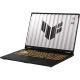 Asus TUF Gaming A16 FX608JPR-QT014W siyah oyuncu laptop; altın renkli klavye ve ekran açık görünümü