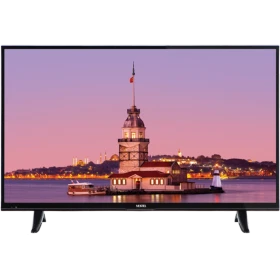 Vestel 55UB8300 Ultra HD 4K LED televizyon, İstanbul Kız Kulesi manzarasını gösteren siyah ekranıyla.