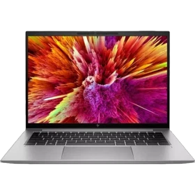 HP ZBook Firefly 14 G10 865R5EA gümüş ultrabook laptop, açılı ekranda renkli ekran görüntüsü.