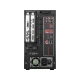 MSI Nightblade MI3 masaüstü bilgisayarın siyah arka paneli; bağlantı noktaları, fanı ve güç girişi görülüyor.