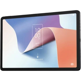 TCL NXTPAPER 11 lavanta tablet, 11 inç ekranda güncel saat ve kilit ekranı görünüyor