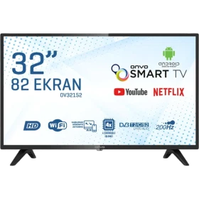 Onvo OV32152 HD Ready 32 inç Smart LED televizyon, siyah çerçeveli ve ayaklı tasarım