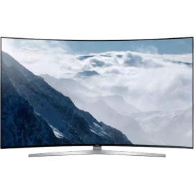 Samsung 78KS9500 Ultra HD 4K LED televizyon, genel renkli siyah ekranlı vitrin görünümü