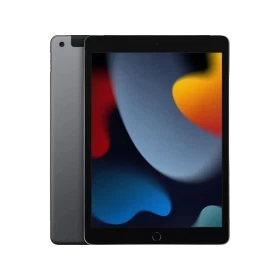Apple iPad 9 3 GB 256 GB 4G gri öğrenci tableti önden ve arkadan görünüyor