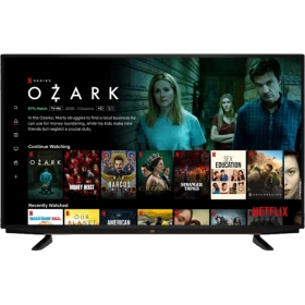 Beko B65 A 850 B Ultra HD 4K LED televizyon, siyah çerçeveli ve Netflix arayüzü açık