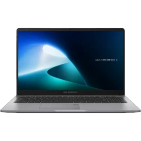 Asus ExpertBook P1 P1503CVA ATL61 gri iş ve ofis laptopu, açık klavye ve parlak ekran görünüyor.