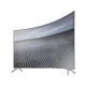 Samsung 55KS7590 Ultra HD 4K LED TV ekranda gri desenli sahne, genel renkli televizyon.