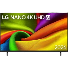 LG 55NU8E0B3LA Ultra HD 4K TV, siyah çerçeveli düz ekran ve renkli ekran görüntüsü