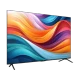 TCL 85T7B 85 inç Ultra HD 4K LED televizyon; renkli dalga desenli ekran, genel siyah tasarım