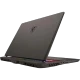 MSI Vector 16 HX AI A2XWHG-091XTR koyu gri oyuncu laptop, açık kapak ve RGB aydınlatma görünüyor