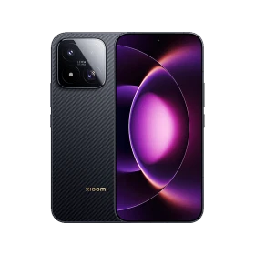 Siyah Xiaomi 17 Max akıllı telefon, ön ekranı açık ve üç kameralı arka tasarımıyla önden ve arkadan görünüm