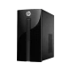 HP 460-p201nt 4XC12EA siyah masaüstü bilgisayar kasası, önden ve yandan görünüm