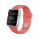 Apple Watch 38 mm gümüş alüminyum kasa ve pembe spor kordonlu akıllı saat gösterimi
