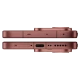Kırmızı Vivo V70 akıllı telefonun alt kenar görünümü, USB-C şarj girişi ve hoparlör delikleri detaylı