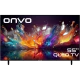 Onvo 55VQ90F3UA Ultra HD 4K LED televizyon, renkli ekranı ve siyah çerçevesiyle önden görünür.