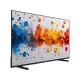 Vestel 50QG9840 Ultra HD 4K QLED televizyon, renkli ekranı ve ince siyah çerçevesiyle önden görünür