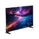 Vestel 43UG9760 Ultra HD 4K LED televizyon, renkli ışık dalgası ekran görüntüsüyle önden açıyla.
