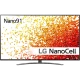 LG 86NANO916PA Ultra HD 4K LED TV, NanoCell ekranında renkli Nanoparçacıklar ve LG NanoCell yazısı