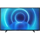 Philips 58PUS7505 Ultra HD 4K LED televizyon; siyah çerçeveli ekranda mavi ışık halkalarıyla demo görüntüsü.