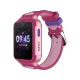 TCL Movetime MT42X pembe akıllı çocuk saati, dijital ekranı ve ayarlanabilir silikon kayışıyla görünür.