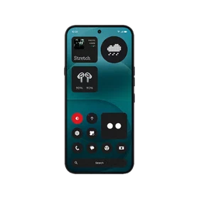 Nothing Phone 4a Pro siyah akıllı telefon, ön yüzü ve ana ekran arayüzüyle vitrin çekiminde