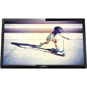 Philips 24PFS4022 Full HD LED televizyon ekranda çocuk ve kaykay sahnesi, siyah çerçeveli