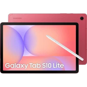 Kırmızı Samsung Galaxy Tab S10 Lite 5G tablet; öğrenci kullanımı için ön yüz ekranda kalem ile görünüm