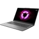 Lenovo LOQ 15ARP10E 83S0002YTR gri oyuncu laptop, açık konumda klavye ve geniş ekran tasarımıyla