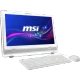 Beyaz MSI PRO 22ET 7NC-054XTR masaüstü bilgisayar, ekranı, klavyesi ve faresiyle birlikte
