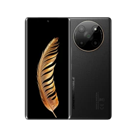 General Mobile GM Phoneix 5G siyah akıllı telefon, önden ekran ve arkadan dairesel kamera tasarımıyla
