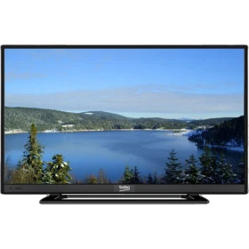 Beko B28 LB 5533 HD Ready HD TV, siyah çerçeveli televizyon ve doğa manzarası ekranı