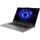 Gri Lenovo LOQ 17IRX10 83JH006ETR-07 oyuncu laptop, açık ekranda RGB aydınlatmalı klavye ile önden görünüm