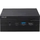 Asus Mini PC PN40-BC417ZV siyah masaüstü bilgisayarın ön paneli ve bağlantı noktaları