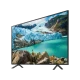 Samsung 50RU7105 Ultra HD 4K LED televizyon, buzul manzaralı ekranda siyah tasarım