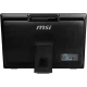 MSI PRO AE93-201TR-X masaüstü bilgisayarın siyah arka paneli, standı ve bağlantı noktaları