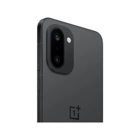 Siyah OnePlus 15r akıllı telefonun arka yüzeyi, çift kamera modülü ve sade tasarım detayıyla yakın açıdan görünümü