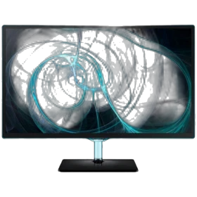 Samsung T22D390 Full HD FHD LED televizyon, ekranda soyut mavi teknoloji efektli vitrin görünümü