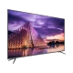 Axen AX75LEDB252 Ultra HD 4K LED televizyon, mor gökyüzü ve şehir manzarası görüntüsüyle sergileniyor