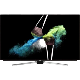 Arçelik A55 OLED 9900 5B Ultra HD 4K OLED televizyon, siyah çerçevesi ve renkli ekranıyla