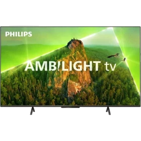 Philips 50PUS8108 Ultra HD 4K LED televizyon ekranında canlı doğa sahnesi, genel renkli vitrin görünümü