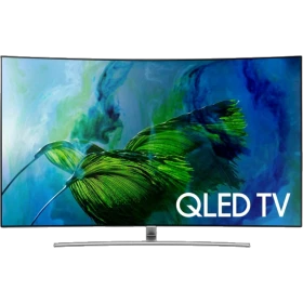 Samsung 75Q8C Ultra HD 4K QLED TV, ince tasarımlı televizyon ekranında kuş görseli ve QLED TV yazısı