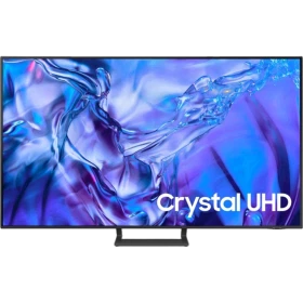 Samsung 55DU8500 Ultra HD 4K LED TV, siyah çerçeveli ve Crystal UHD ekranıyla modern vitrin görünümü