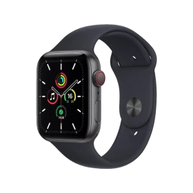 Siyah Apple Watch SE Cellular 44 mm alüminyum kasa ve spor kordonlu akıllı saat Siyah Apple Watch SE Cellular 44 mm alüminyum kasa ve spor kordonlu...