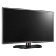 LG 32MB25HM Full HD LED televizyon, siyah ekranlı ince tasarımlı TV paneli ve ayak görünümü