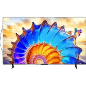 TCL 75V6D Ultra HD 4K LED televizyon, genel renkli ince tasarım; canlı deniz temalı ekran.