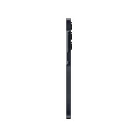 Siyah Samsung Galaxy A16 akıllı telefonun yandan görünümü, ince gövde ve kamera çıkıntısı detaylı