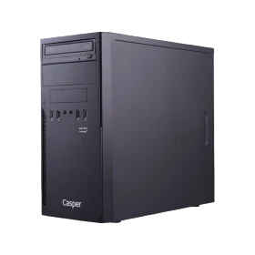 Casper Nirvana N2l.1010-B830X-236 siyah masaüstü bilgisayar kasası, ön panel ve bağlantı noktalarıyla birlikte国产自拍