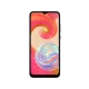 Samsung Galaxy A04e siyah akıllı telefon, önden görünüm; ince çerçeveli ekran ve damla çentik tasarımı