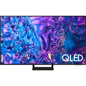 Samsung 75Q70D QLED Ultra HD 4K TV, canlı renklerle QLED yazısı öne çıkan vitrin televizyonu
