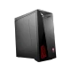 MSI Infinite X Plus 9SD-601EU siyah masaüstü bilgisayar kasasının önden ve yandan görünümü